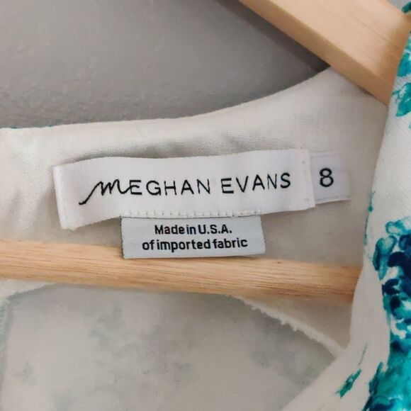 📏Teal Floral Sheath Summer Dress - Picture 3 of 6